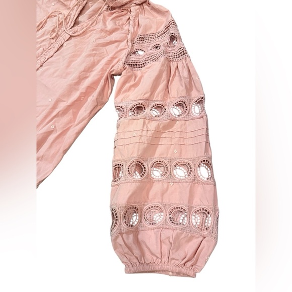 Anthropologie ForeverThatGirl Long-SleeveV-NeckPeasant Blouse Size Medium - Picture 8 of 11